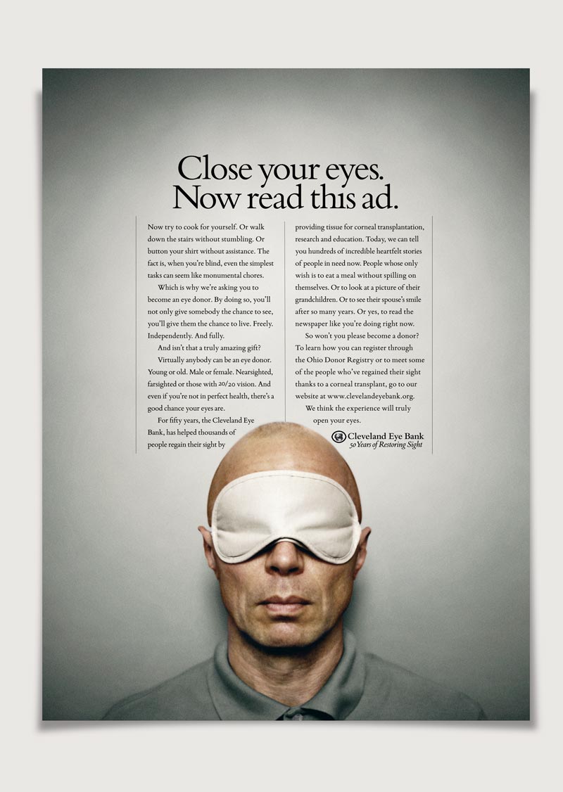 Cleveland Eye Bank Mask Ad