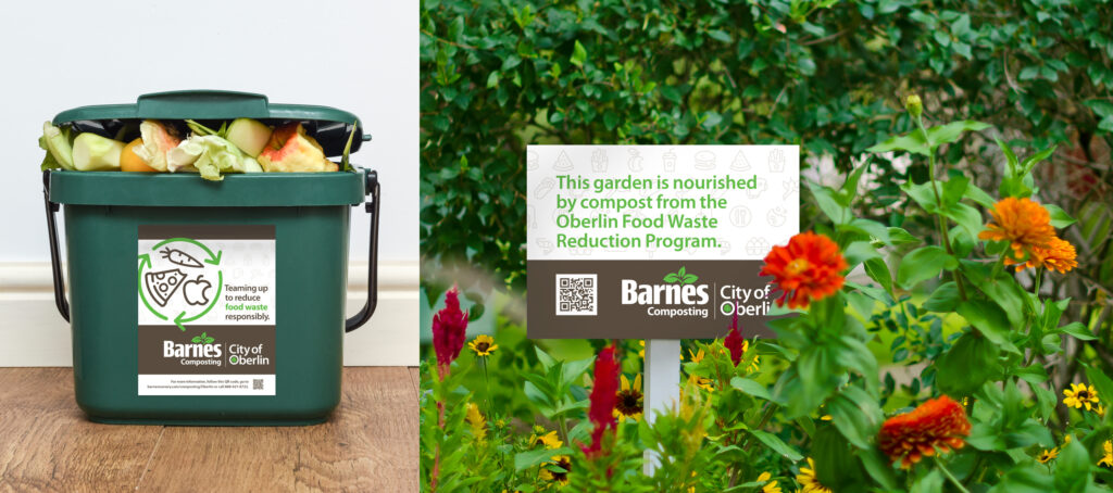 A partnership between the City of Oberlin and Barnes to recycle food waste and use the resulting compost in city gardens.