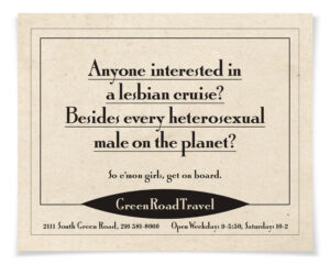 Anyone interested in a lesbian cruise? Besides every heterosexual male on the planet?