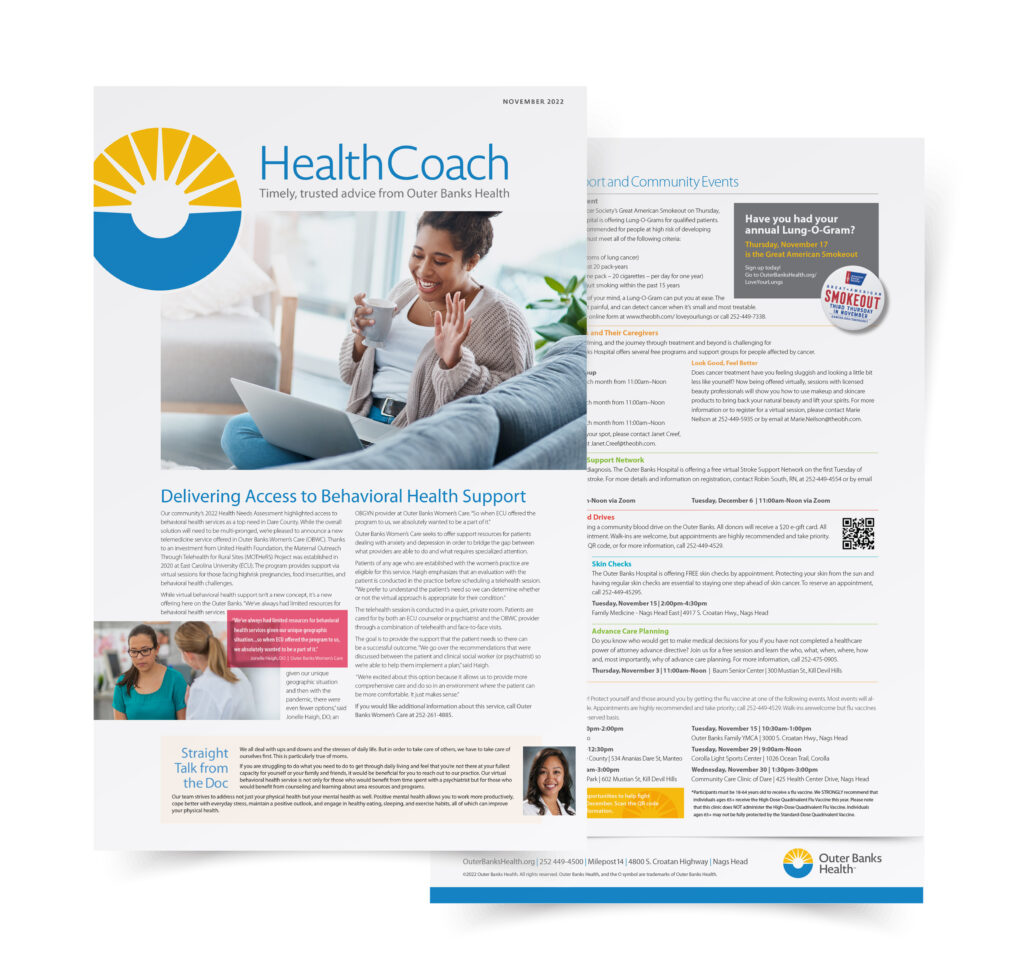 Newly designed tabloid newsletter to residents of the Outer Banks